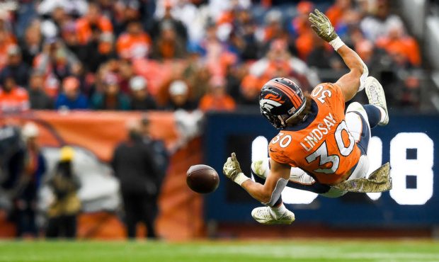 DENVER, CO - NOVEMBER 4:  Running back Phillip Lindsay #30 of the Denver Broncos at Broncos Stadium...