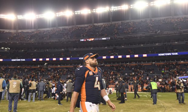 Case Keenum (4) of the Denver Broncos after losing the game to the Cleveland Browns 17-16. The Denv...