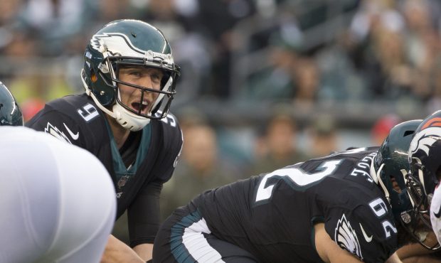 Nick Foles #9 of the Philadelphia Eagles in action against the Denver Broncos at Lincoln Financial ...