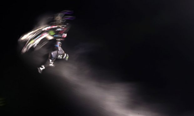 ASPEN, COLORADO - JANUARY 25:   Brett Turcotte of Canada competes during the Snowmobile Freestyle  ...