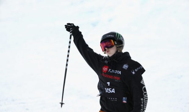 COPPER MOUNTAIN, CO - DECEMBER 07:  Cassie Sharpe of Canada reacts after a run in the Ladies' Frees...