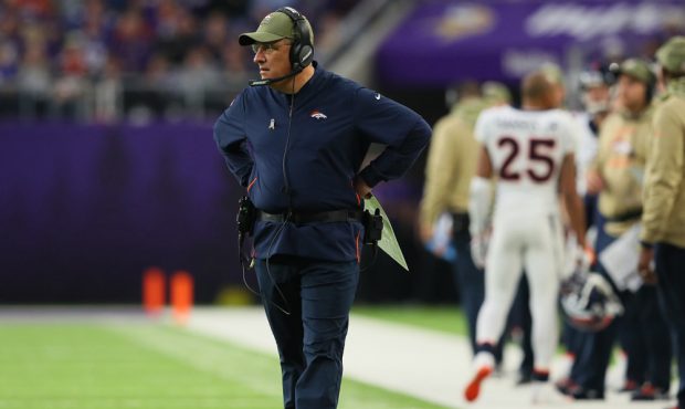 MINNEAPOLIS, MINNESOTA - NOVEMBER 17: Head coach Vic Fangio of the Denver Broncos at U.S. Bank Stad...