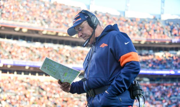 DENVER, CO - DECEMBER 1:  Head coach Vic Fangio of the Denver Broncos walks along the sideline duri...