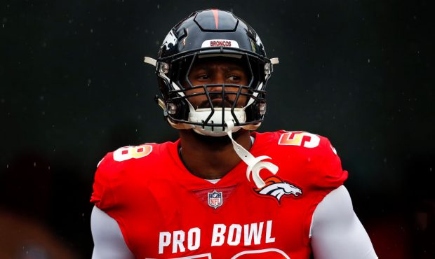 ORLANDO, FL - JANUARY 27: Linebacker Von Miller #58 of the Denver Broncos from the AFC Team enters ...