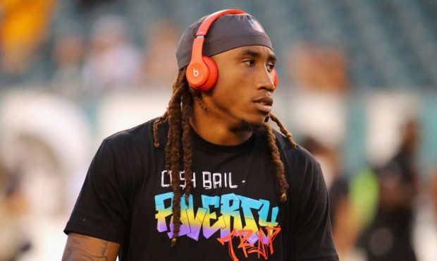 PHILADELPHIA, PA - SEPTEMBER 06: Ronald Darby #21 of the Philadelphia Eagles looks on before the ga...