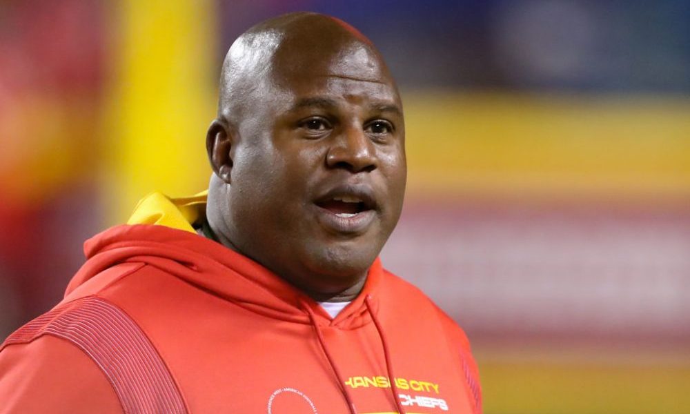 KANSAS CITY, MO - NOVEMBER 07: Kansas City Chiefs offensive coordinator Eric Bieniemy after an NFL ...