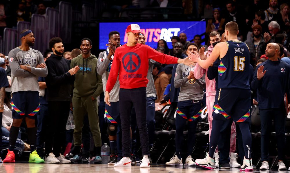 Denver Nuggets bench...