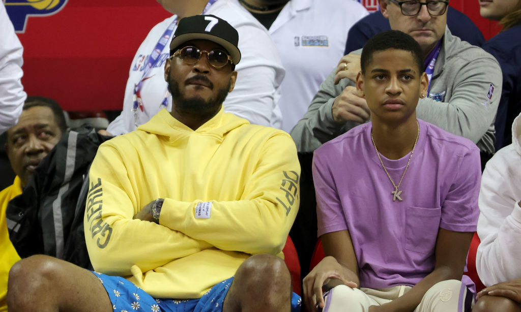 Carmelo Anthony and his son Kiyan...