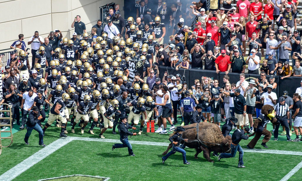 CU Buffs behind Ralphie...