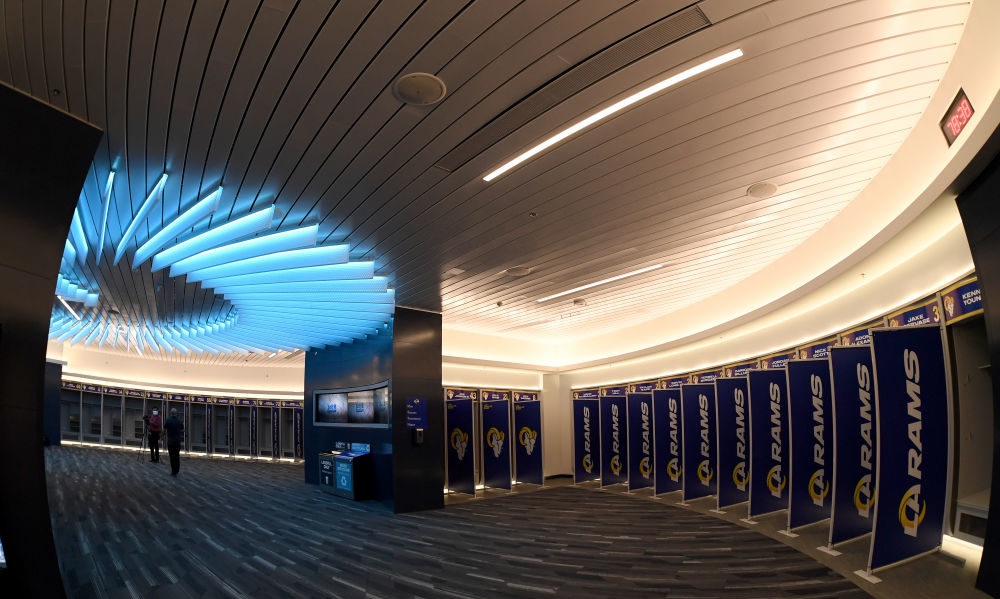 SoFi Stadium locker room...