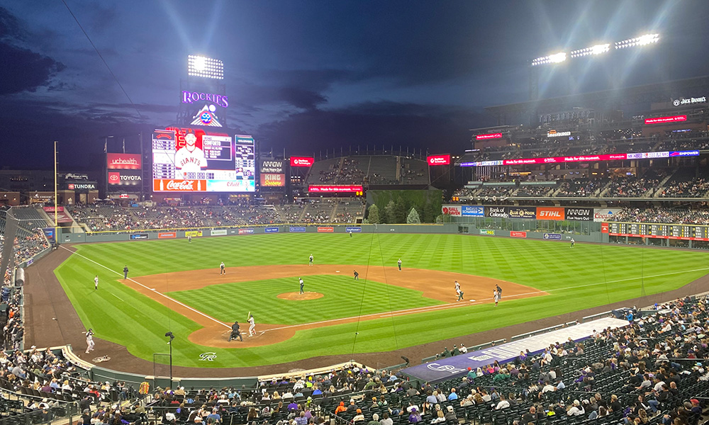 Coors Field in the Nuggets' shadow...