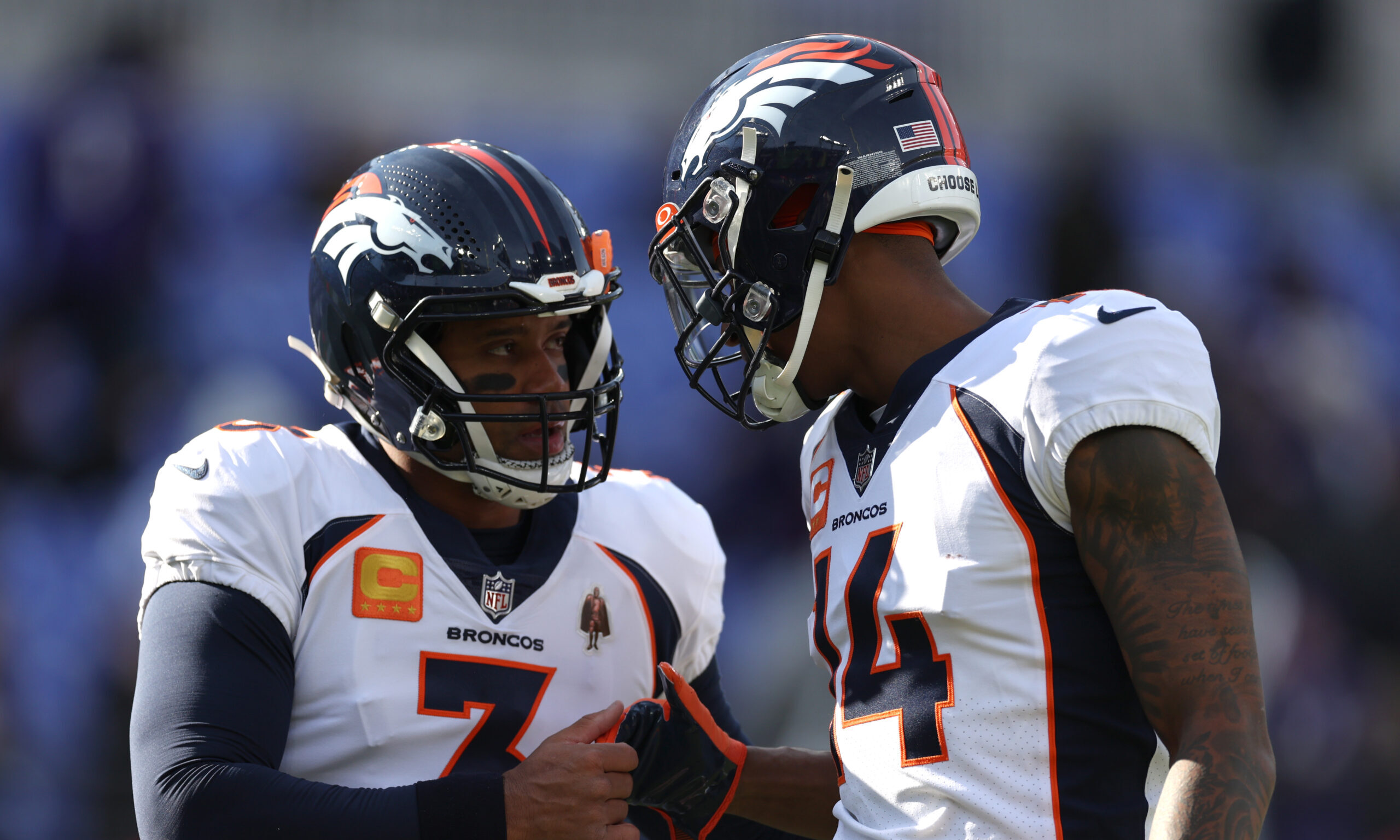 Russell Wilson, Courtland Sutton, two Denver Broncos captains...